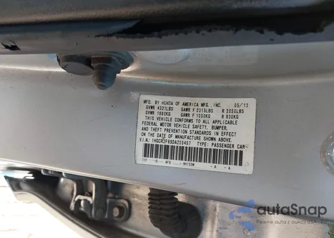 2013 Honda Accord Ex-L из США, поврежденный, VIN 1HGCR2F89DA205457